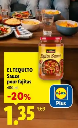 Lidl EL TEQUITO Sauce pour fajitas offre