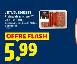 Lidl L'ÉTAL DU BOUCHER Plateau de saucisses offre