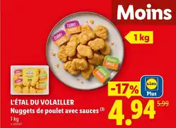 Lidl L'ÉTAL DU VOLAILLER Nuggets de poulet avec sauces offre