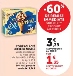 Hyper U Cones glaces extreme nestle offre