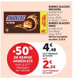 Hyper U Snickers Barres glacees offre