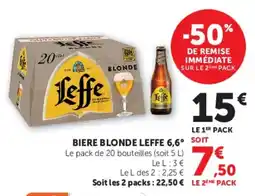 Hyper U Leffe 6,6° Biere blonde offre