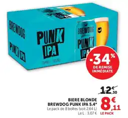 Hyper U Brewdog Punk Ipa 5.4° Biere blonde offre