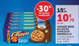 Hyper U Lu cookies gros eclats de chocolat granola offre