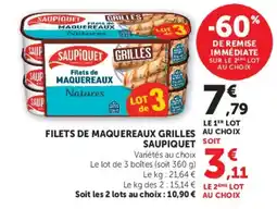 Hyper U Saupiquet Filets de maquereaux grilles offre