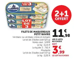 Hyper U Petit Navire Filets de maquereaux offre