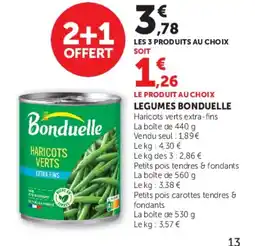 Hyper U Bonduelle Legumes offre
