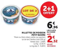 Hyper U Petit Navire Rillettes de poisson offre