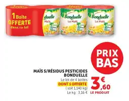 Hyper U Bonduelle Maïs s/résidus pesticides offre