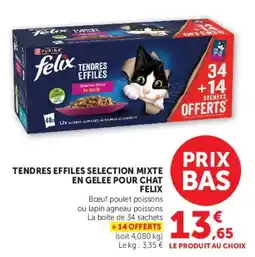 Hyper U Felix Tendres effiles selection mixte en gelee pour chat offre
