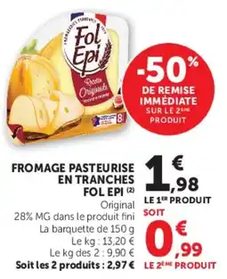 Hyper U Fol Epi Fromage pasteurise en tranches offre