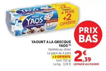 Hyper U Yaos Yaourt a la grecque offre