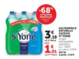 Hyper U St Yorre Eau minerale naturelle gazeuse offre
