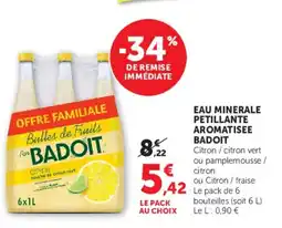 Hyper U Badoit Eau minerale petillante aromatisee offre
