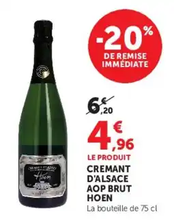 Hyper U Hoen Cremant d'alsace aop brut offre