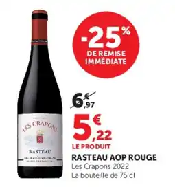 Hyper U Les Crapons 2022 Rasteau aop rouge offre