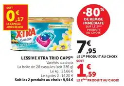 Hyper U Lessive xtra trio caps offre