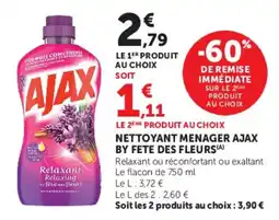 Hyper U Nettoyant menager ajax by fete des fleurs offre