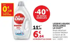Hyper U Le Chat Lessive liquide excellence offre