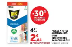 Hyper U Pieges a mites alimentaires sans pièges mites alimentaires raid ou pyrel offre