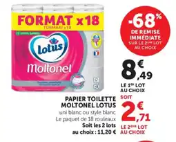 Hyper U Lotus Papier toilette moltonel offre