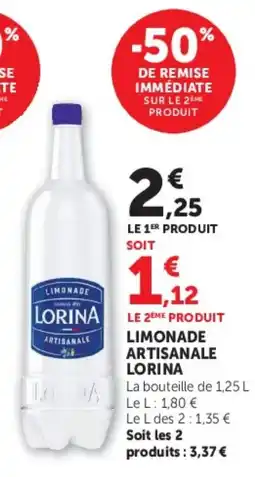 Hyper U Lorina Limonade artisanale offre
