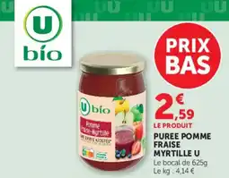 Super U Puree pomme fraise myrtille u offre