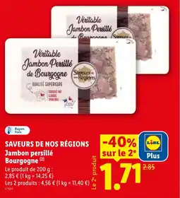Lidl SAVEURS DE NOS RÉGIONS Jambon persillé Bourgogne offre