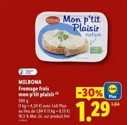 Lidl MILBONA Fromage frais mon p'tit plaisir offre