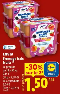 Lidl ENVIA Fromage frais fruits offre