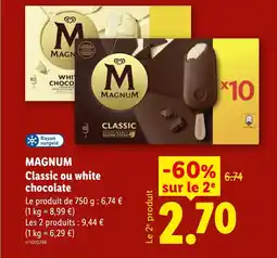 Lidl MAGNUM Classic ou white chocolate offre