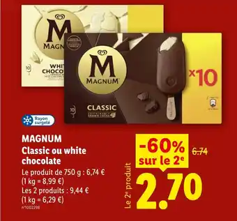 MAGNUM Classic ou white chocolate