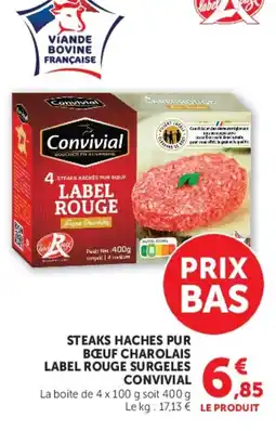 Super U Steaks haches pur bœuf charolais label rouge surgeles convivial offre