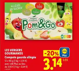 Lidl LES VERGERS GOURMANDS Compote gourde allégée offre