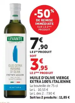 Super U Huile d'olive vierge extra 100% italienne offre