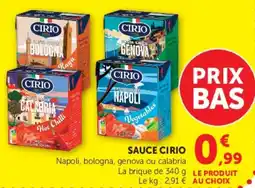 Super U Sauce cirio offre