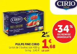 Super U Pulpe fine cirio offre