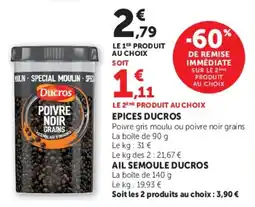 Super U Epices ducros offre