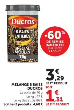 Super U Melange 5 baies ducros offre
