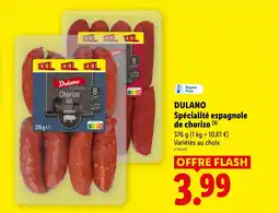 Lidl DULANO Spécialité espagnole de chorizo offre