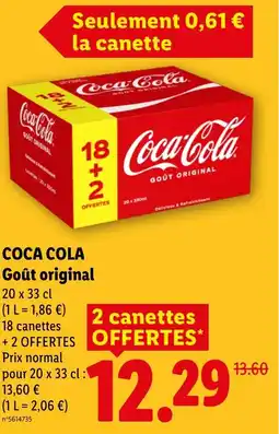 Lidl COCA COLA Goût original offre