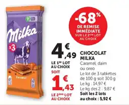 Super U Chocolat milka offre
