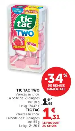 Super U Tic tac two offre