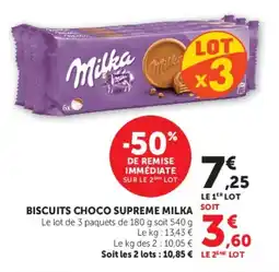 Super U Biscuits choco supreme milka offre