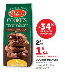 Super U Cookies delacre offre