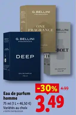Lidl Eau de parfum homme offre