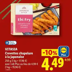 Lidl VITASIA Crevettes chapelure à la japonaise offre