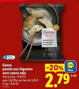 Lidl Gyoza poulet aux légumes avec sauce soja offre