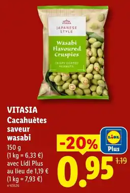 Lidl VITASIA Cacahuètes saveur wasabi offre