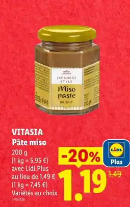 Lidl VITASIA Pâte miso offre